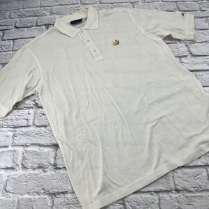 Masters Collection Men Large White Mercerized Cotton Golf Polo Short Sleeve